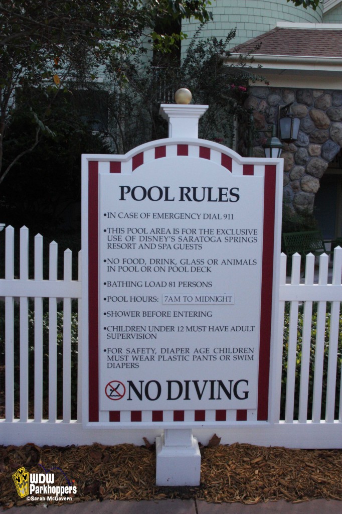 Pool Rules Sign at Disney's Saratoga Springs Resort